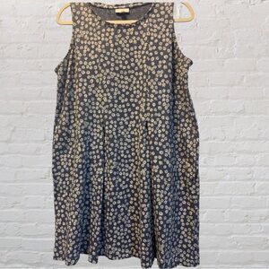 J. Jill Navy and Cream Floral Midi Dress